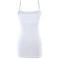 thumbnail image 3 of Ola Mari Junior Size BUILT-IN Shelf Bra Adjustable Spaghetti Strap Solid Camisole Tank Top, Ivory, Medium, 3 of 4