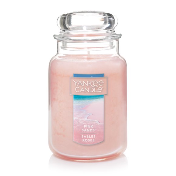Yankee Candle Scented Candle, Pink Sands, 22 oz Original Large Jar, Up to 150 Hours of Burn Time