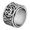 Silver, variant on Men Stainless Steel Chinese Ancient 4 Guardian Beast Rotatable Signet Biker Ring Carved Dragon, White Tiger, Suzaku, Basalt Gold Size 7