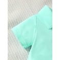 thumbnail image 6 of Mikrdoo Newborn Boys Outfits Summer Solid Color Turn-down Collar Romper Tops Plaid Suspender Pants 2Pcs Clothes,As Gift, 6 of 9