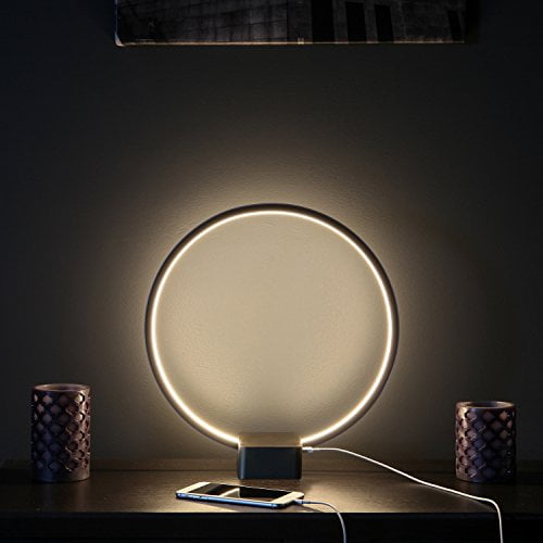 Brightech Circle Led Usb Table Desk Lamp Bright Orb Of Light Brightech Circle Led Usb Table Desk Lamp Bright Orb Of Light With Built In Dimmer Brings Sci Fi Ambiance To Contemporary Spaces Port For