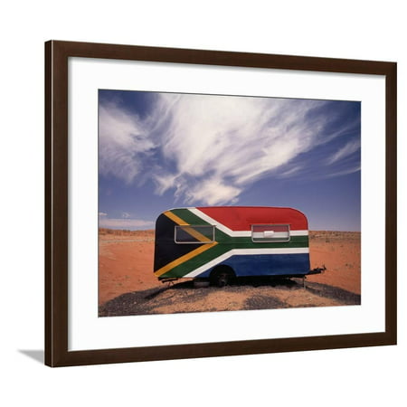 Food Trailer Painted with South African Flag Motif Framed Print Wall Art By Charles