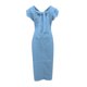 thumbnail image 5 of Vestido de Verano para las Mujeres sin Mangas Cuello en V con Mangas Voladoras, Color Sólido Y Vestido Sexy Fluido para las Mujeres, 5 of 6