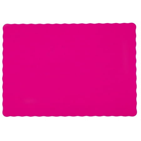 

25 Scalloped Edge Paper Placemats 10 X 14 Dinner Size 26 Colors - Hot Pink