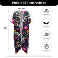thumbnail image 6 of HELLHERO High Quality Fabrics Bikini Cover Up for Summer Comfort Free Size Long Kimono Swimsuit Cover Up Botanical Skull, 6 of 6