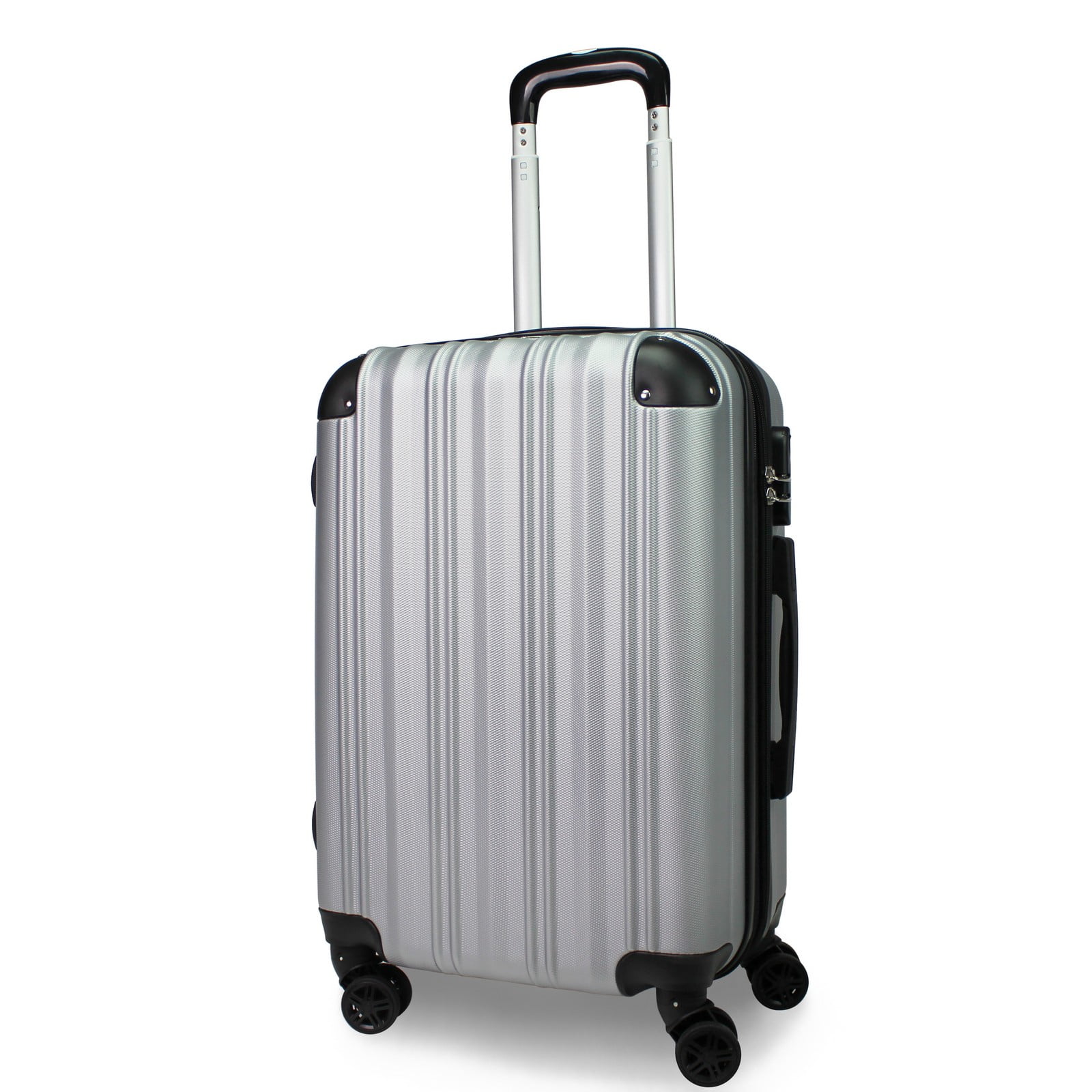 CalBags Kemyer Quest 2-Piece Hardside Lightweight Expandable Spinner Suitcase Luggage Set - Silver (20 & 25)
