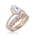 thumbnail image 3 of Gorgeous Minimalist 2.50 Carat Oval Cut Diamond Moissanite Engagement Ring, Floral Wedding Ring, Two Matching Band in 10k Solid Rose Gold, Surprisingly Gift For Her, Promise Ring, Anniversary Ring, 3 of 3
