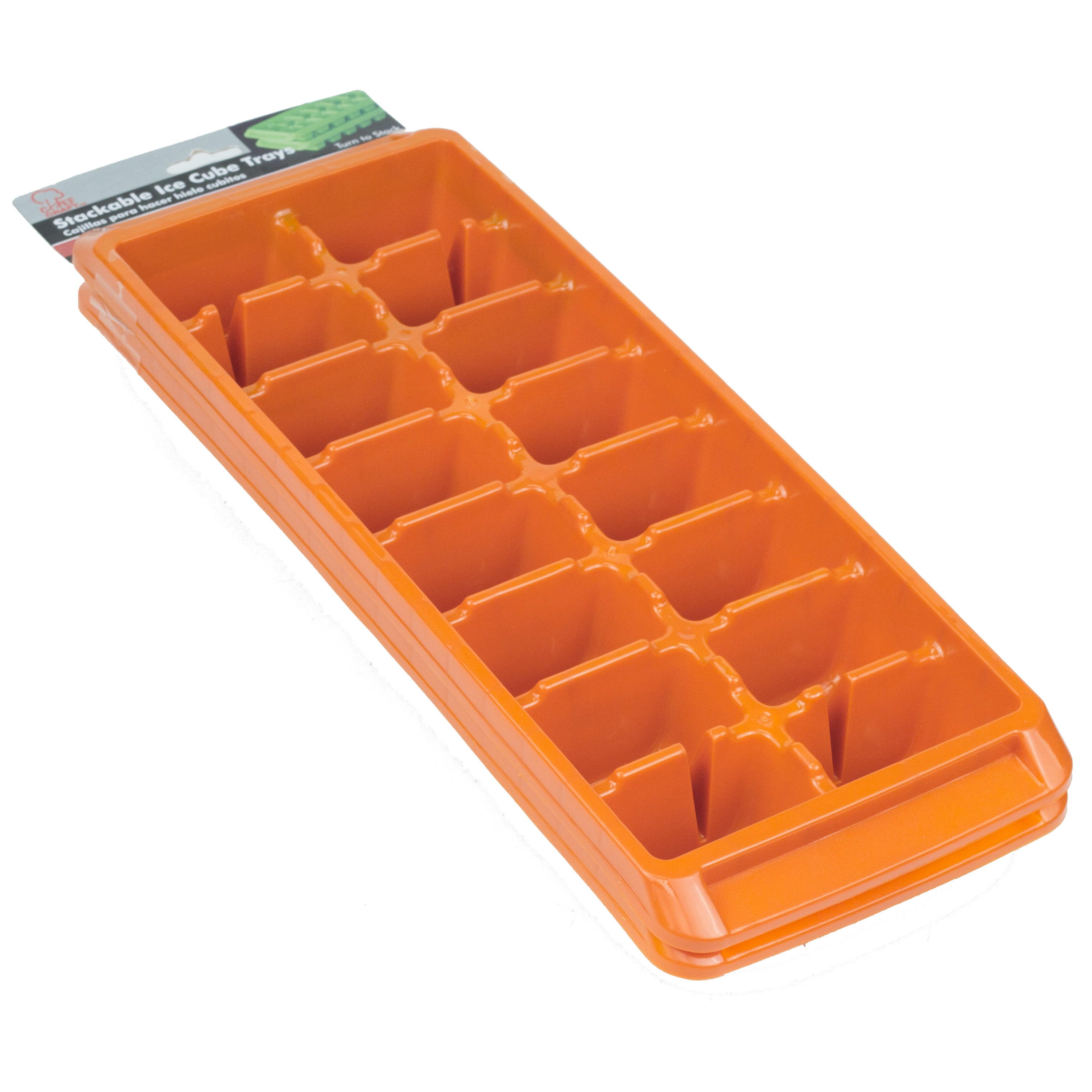 Vremi Stackable Large Ice Cube Trays — Pack of 2 Silicone Trays — 8 Cubes  per Tray — Ideal for Cocktails, Frozen Treats, Soups, Sauces,and Baby Food  — BPA Free with Frost