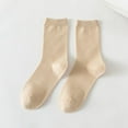 thumbnail image 2 of AINIYS Solid Colors Socks Women's Classic Casual Tube Socks Basic Four Seasons Women's Socks Beige Free Size, 2 of 3