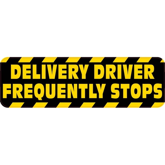 StickerTalk Caution Delivery Driver Stops Frequently Magnet, 10 inches x 3 inches