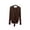 Coffee01, variant on Summer Tops Solid 2 Piece Outfit Set, Sleeveless U Neck Halter Tank Top + Wrap Tie Front V Neck Long Sleeve Cardigan, Modal Layering Set Plus Size Tops for Women