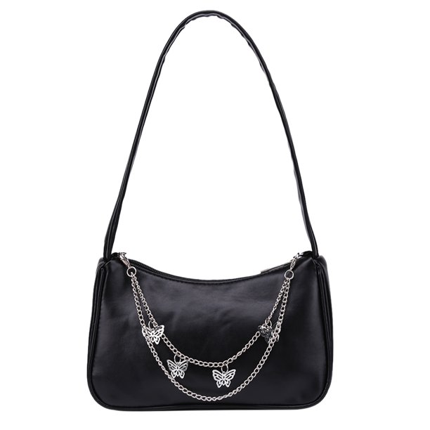 Bolso pequeño de hombro para axilas de piel sintética para mujer cadena de mariposa Vintage para mujer puro