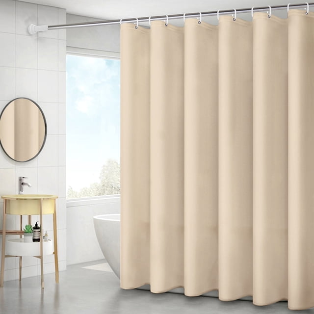 Cortina de ducha sólida, cortinas de baño de 6 x 6 pies,impermeables de PEVA, Decoración de baño TOMSHOO Camello