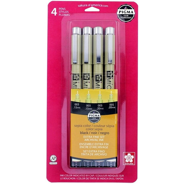 Sakura Pigma Micron Fino 4 Piezas Gráfico Color Serpia Ngro Sakura Sakura Pigma Micron Fino 4 Piezas Gráfico Color Serpia Ngro