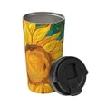 thumbnail image 2 of Honeii Vibrant Sunflower Painting Print Travel Coffee Mug Insulated Coffee Cup with Leakproof Lid, Coffee Tumbler, Reusable Coffee Cups with Seal Lid, 2 of 8