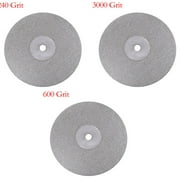 3 Pcs 4" Diamond Grinding Wheel Discs 100mm for Angle Grinder Grit 240 ~ 3000