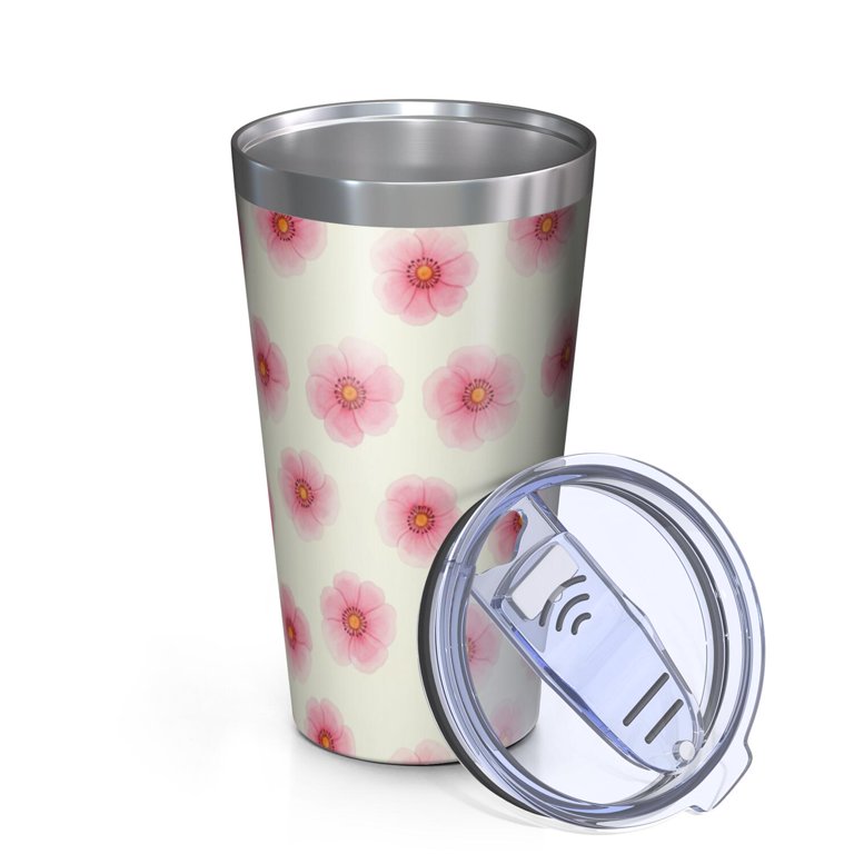 Pioneer Flower Floral Print Pattern OneSize Insulated Car Tumbler 1 ...