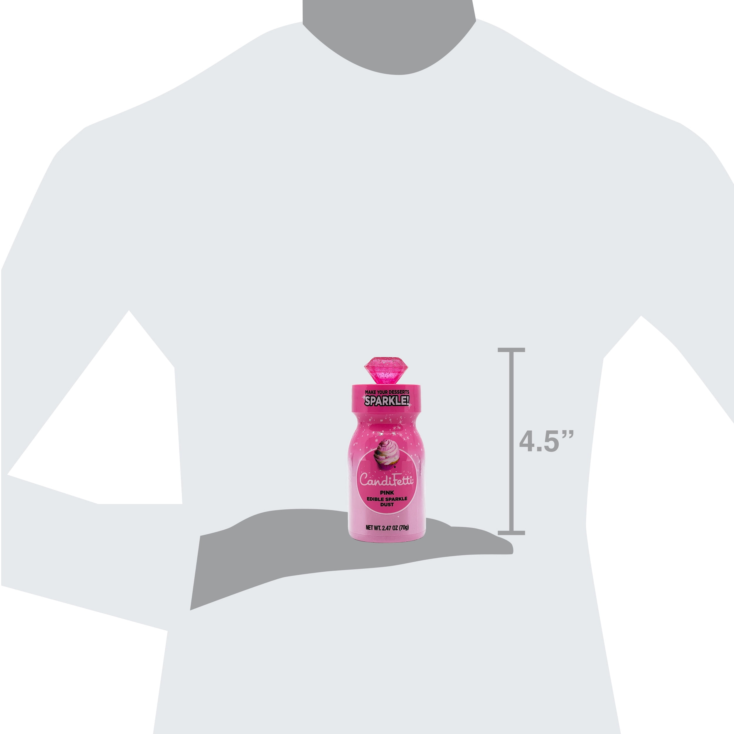 CandiFetti Pink Edible Sparkle Dust, Dessert Sprinkles, 2.47 CandiFetti Pink Edible Sparkle Dust, Dessert Sprinkles, 2.47