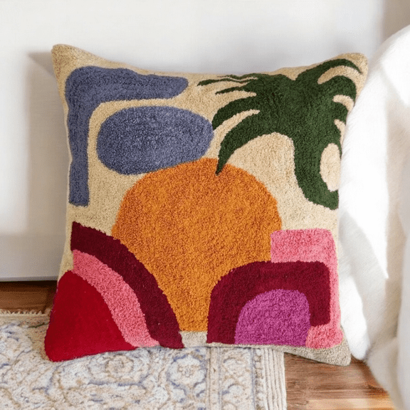 Floral Crewel Embroidery Square Pillow Covers Multicolor pillow case