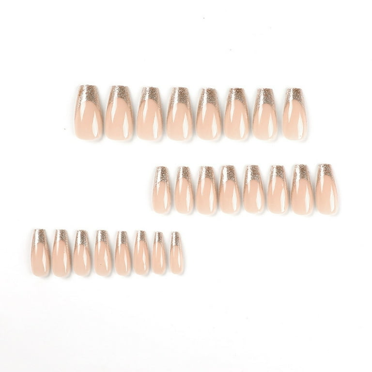 Yforlp 24PCS Acrylic Fake Nails Removable Nail Daily Wear Artificial Nails Nail Art Decoration 1ML, Gifts for Women