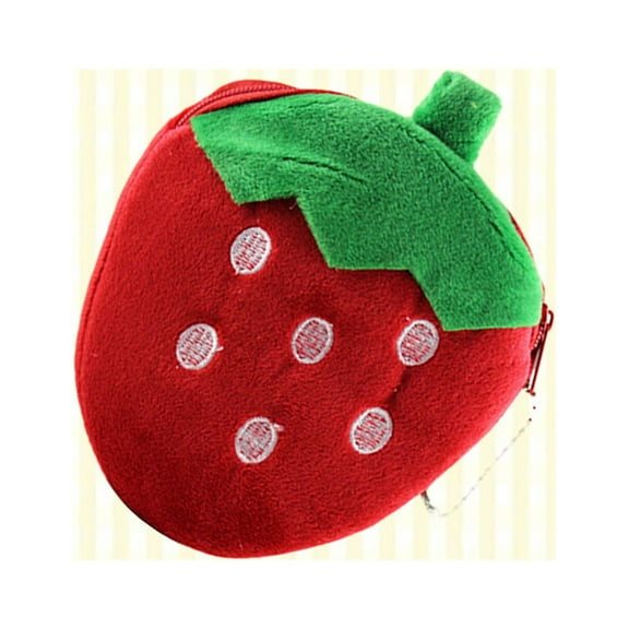 Masteelf Coin Purse Fruit Strawberry Plush Wallet Pocket Mini Pouch Purse (Red)