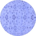 thumbnail image 1 of Ahgly Company Machine Washable Indoor Round Oriental Blue Traditional Area Rugs, 3' Round, 1 of 4