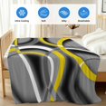 thumbnail image 4 of Yellow Geometric Cooling Blanket,Lightweight Breathable Summer Throw Blanket with Double Sided Cold Effect,Gray Black Retro Abstract Stripes Lines Picnic Blankets Bed Sheet for Hot Sleepers 40"x60", 4 of 8