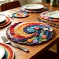 thumbnail image 7 of Boovnll Placemats, 6Pcs Round Woven Rattan Heat Resistant Placemats with Gradient Color, Decorative Kitchen Table Mats for Dining Home,15x15in, 7 of 7
