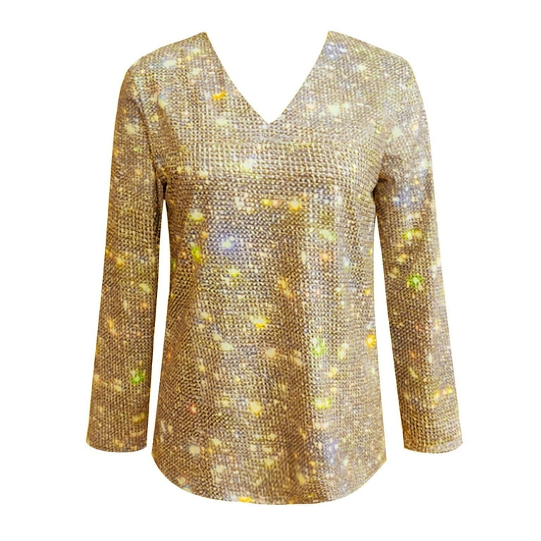 slim fit dress slacks Gold Sequin Crew Neck T-shirt Dress main image 1