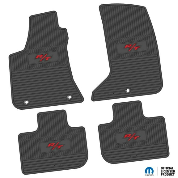Charger Floor Mats 11-23 Dodge Charger AWD 4 Piece Custom Vintage Scene w/ R/T (2008-2014) Insert - Black FlexTread