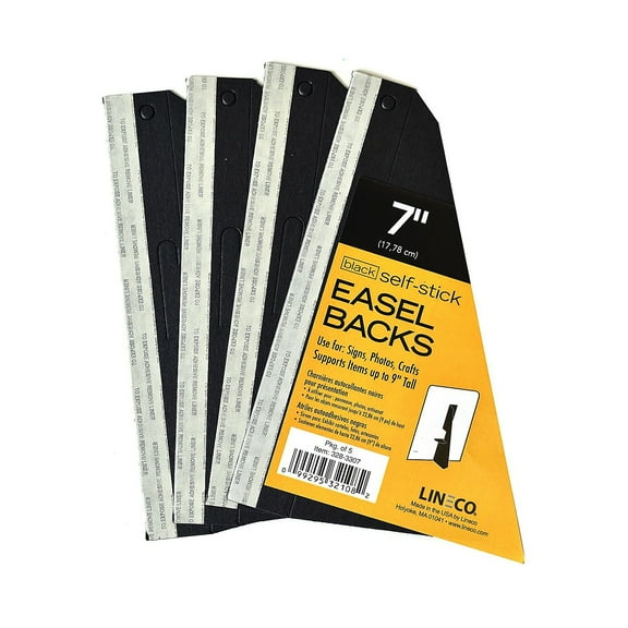 Lineco Self Stick Easel Backs Black 7 In. 5/Pack 3 Packs per Box (3PK-328-3307) 74921-PK3