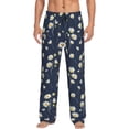 thumbnail image 2 of Picia Daisies Flowers Mens Soft Woven Cotton Elastic Waistband Sleep Pajama Pant Lounge Sleep Pant With Pockets And Drawstring-XX-Large, 2 of 9