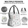 thumbnail image 3 of Pioneer Flower Floral Print Pattern Drawstring Insulated Lunch Bag for Women, Stain-Resistant Large Lunch Tote with Multi-Pockets for Work Office, 3 of 6