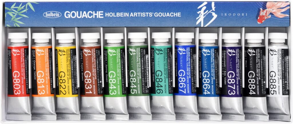 Holbein Irodori Artist Gouache - Set of 12, Summer, 15 ml Tubes