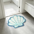 thumbnail image 4 of CaiYueKe Seashells Bathroom Rug, Bathroom Rugs, Ocean Decor Shell Bath Mat Gifts, Cute Seashell Shaped Bath Rugs for Sea Room Decor, Machine Washable & Non-Slip Bath Mat, 16x16 Inch, 4 of 7
