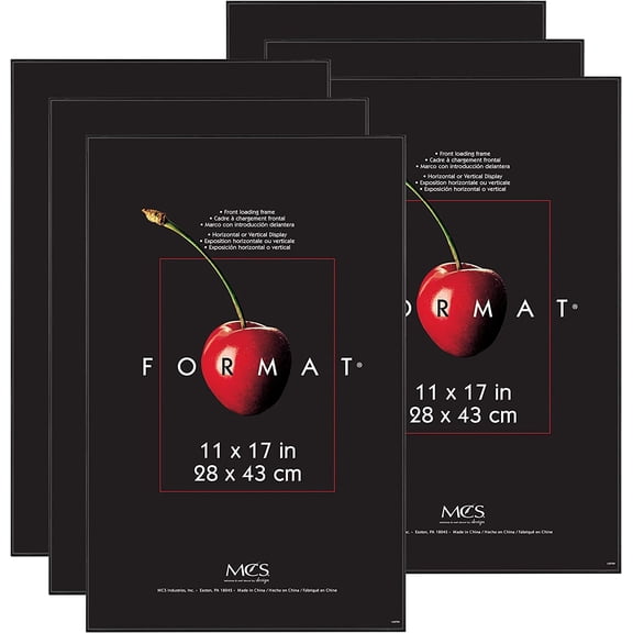 Format Picture Frame, 11x17, Black, Gallery Wall, 6-Pack