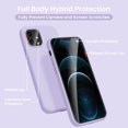 thumbnail image 4 of [5 in 1] Designed for iPhone 12 Case, for iPhone 12 Pro Case, with 2 Screen Protectors + 2 Camera Lens Protectors, Shockproof Silicone Case with Microfiber Lining, Clove Purple, 4 of 11