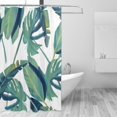 thumbnail image 3 of YFYANG Waterproof Bathroom Shower Curtain, Tropical Green Foliage Shower Curtain Set with Hooks, Home Bathroom Tub Decor - 72 "x72", Plastic Hooks, 3 of 6