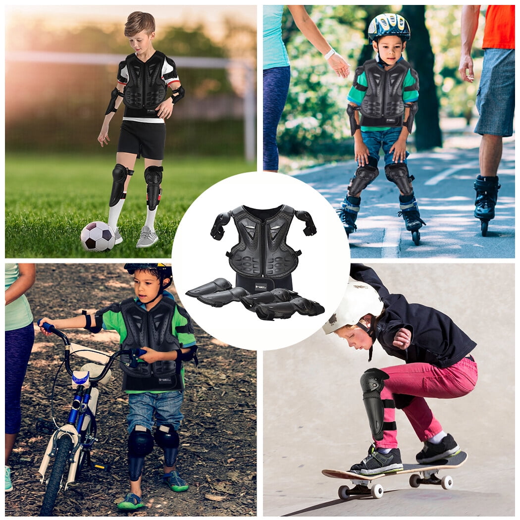 5PCS Kid's Protective Gear Set Breathable Knee Pad Elbow Pad Chest Protector