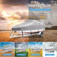 thumbnail image 3 of Trailerable Boat Cover For Bass Boat, V-Hull Tri-Hull Boat, Fish & Ski Boat, Fishing Boat, Runabout, Sun Resistant Waterproof Boat Cover With Storage Bag, 3 of 8