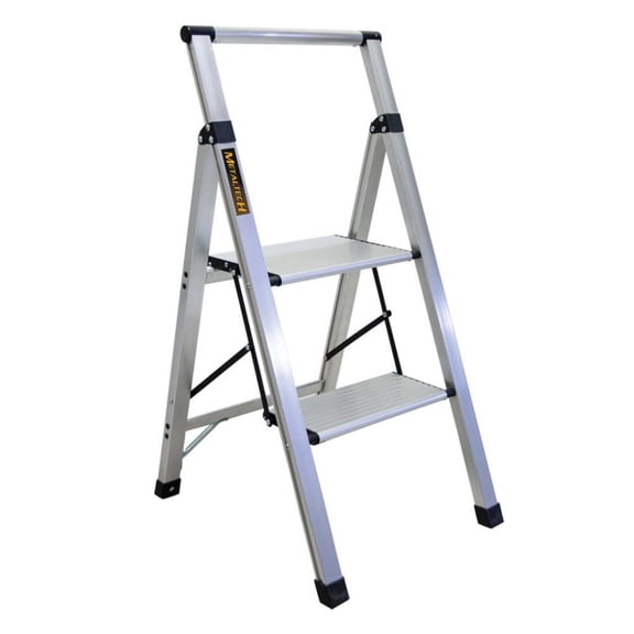 Metaltech Ultra Flat 2-Step Stool Aluminum Step Stool