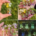 thumbnail image 6 of Dserhfy 4 Pcs Mini Glass Vases Set Faux Flowers in Glass Vases Glow in The Dark Flower Vases for Desktops Car Dashboard Decor, 6 of 8