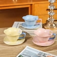 thumbnail image 3 of Floral Ceramic Tea Cups and Saucers, 3 of 7