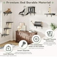 thumbnail image 6 of SONGMY 7-in-1 Wall Mounted Cat Climber Set, Cat Furniture Set with House, Bridge, Tree, Steps, Scratcher, DIY Playground, Shelves for Indoor Wall Furniture Set - Dark Gray, 6 of 10