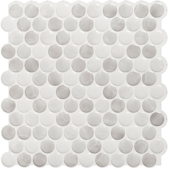 Smart Tiles 5037226 8.95 x 8.97 in. Glazed Vinyl Adhesive Wall Tile, Gray - 4 Piece - Pack of 6