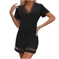 thumbnail image 2 of gbyLJF Womens Vacation Set Eyelet Lace Short Sleeve Shorts Beach Suit Sets 2026 Summer Spring Casual Clothing, 2 of 6
