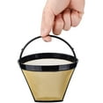thumbnail image 2 of 2 pcs reusable coffee filter permanent filter with stainless steel mesh filter size 4 for 8-12 cups of coffee plastic black, 2 of 4