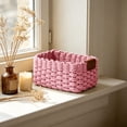 thumbnail image 4 of Luoshdecor Woven Rope Storage Basket Natural Paper Rope Organizer Basket Decorative Wicker Basket For Home Bathroom Bedroom Kitchen Office Sundries Cosmetics Toys, 4 of 6