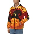 thumbnail image 3 of Wukai Halloween Pumpkin Print Men's Zip-Up Hoodie,Fleece Full-Zip Hoodie for Men, Hooded Sweatshirt-X-Large, 3 of 5