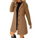 thumbnail image 2 of AUNVITO Women's Casual Warm Stand Collar Button Front Belted Pocket Long Sleeve Jacket Coat, 2 of 9